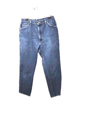 Vintage Lee Riders Jeans 34x32 USA Made Union Label Dark Indigo Fade 101 Series